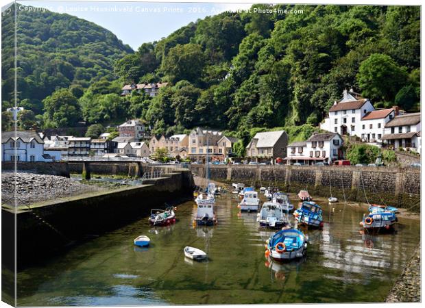 Lynmouth Harbour in early morning at low tide, Dev Canvas Print by Louise Heusinkveld