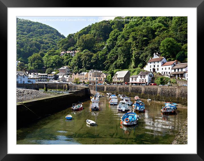 Lynmouth Harbour in early morning at low tide, Dev Framed Mounted Print by Louise Heusinkveld