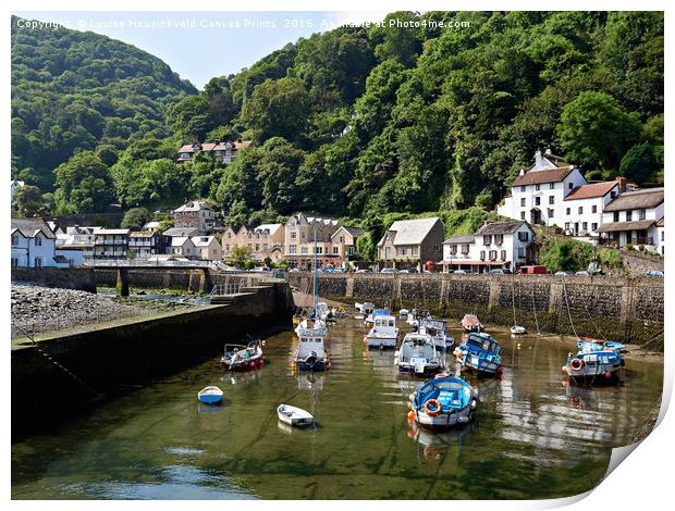 Lynmouth Harbour in early morning at low tide, Dev Print by Louise Heusinkveld