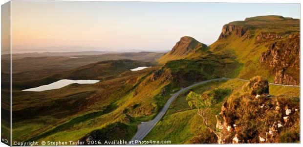 Trotterish ridge at dawn Canvas Print by Stephen Taylor