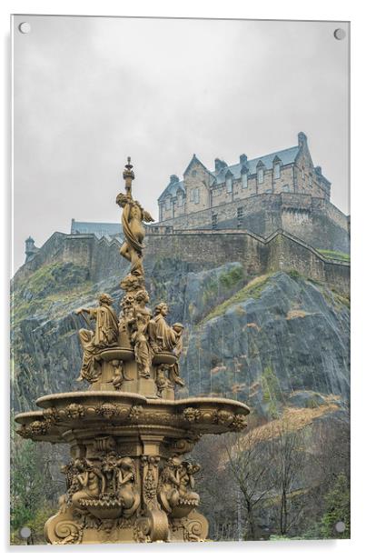 Edinburgh Ross Fountain Acrylic by Antony McAulay