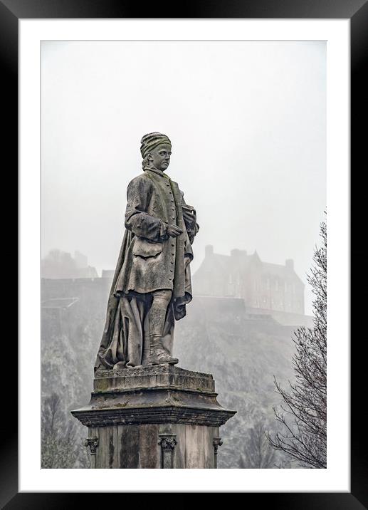 Edinburgh Statue of Allan Ramsay Framed Mounted Print by Antony McAulay