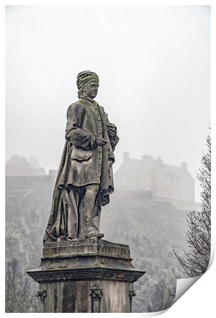 Edinburgh Statue of Allan Ramsay Print by Antony McAulay