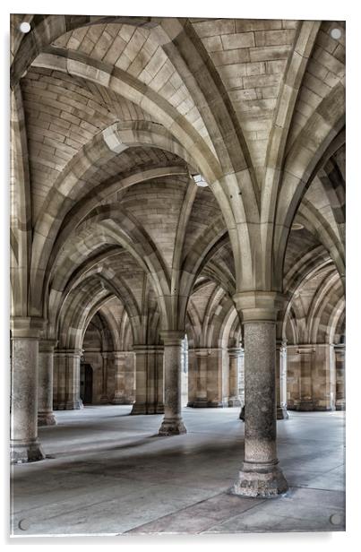 Glasgow University Cloisters Acrylic by Antony McAulay