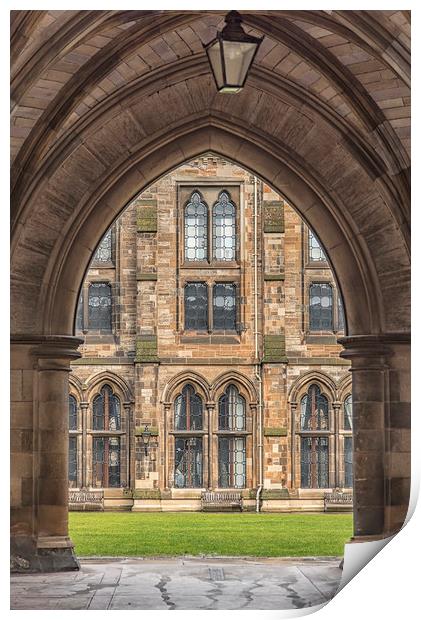 Glasgow University Through the Arch Print by Antony McAulay