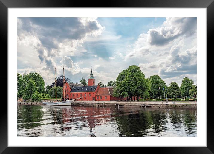 Halmstad Castle by the River Framed Mounted Print by Antony McAulay