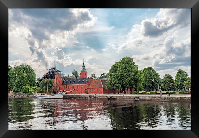 Halmstad Castle by the River Framed Print by Antony McAulay