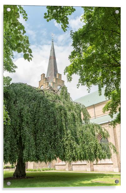Halmstad Church in Summertime Acrylic by Antony McAulay