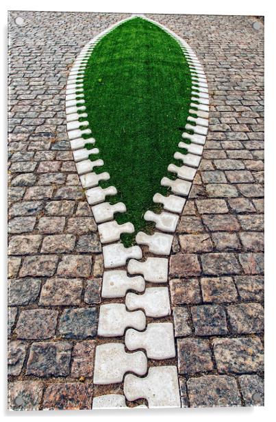 Halmstad Sidewalk Zip Acrylic by Antony McAulay