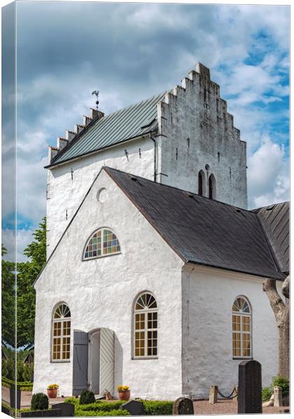 Norra Vrams church in Sweden Canvas Print by Antony McAulay