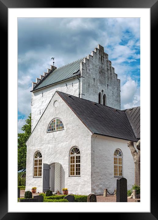 Norra Vrams church in Sweden Framed Mounted Print by Antony McAulay