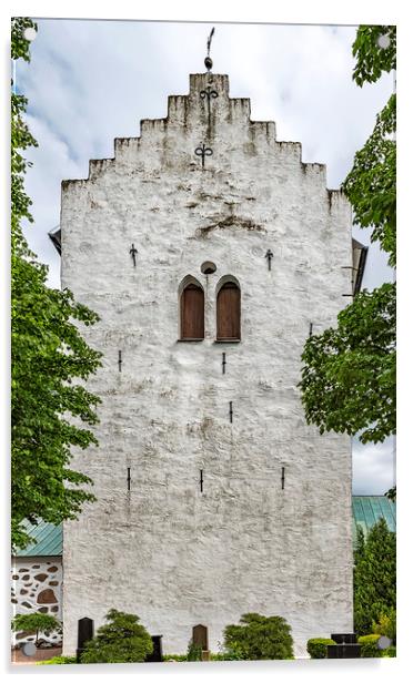 Norra Vrams church Steeple Acrylic by Antony McAulay