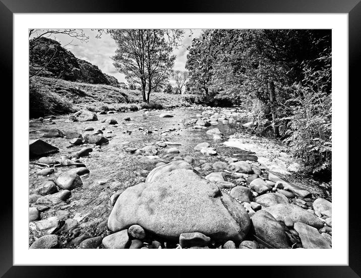 The Rocky Riverbed Framed Mounted Print by David McCulloch