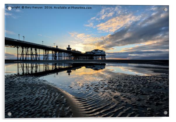 North Pier Sunset Acrylic by Gary Kenyon