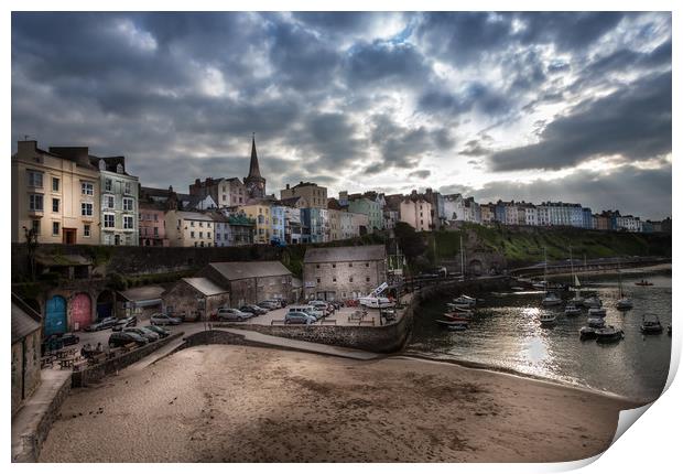 Evening Light at Tenby Harbour   Print by paul holt