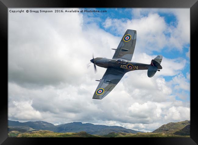 Spitfire Low Level Sortie Framed Print by Gregg Simpson