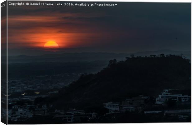 Guayaquil Aerial Landscape Sunset Scene Canvas Print by Daniel Ferreira-Leite