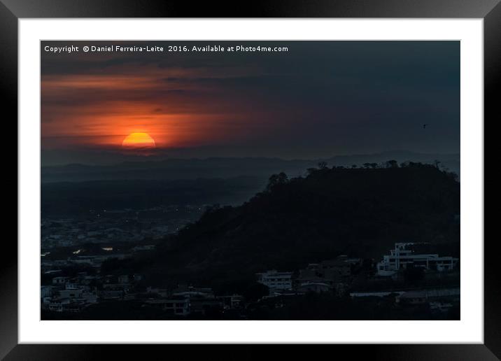 Guayaquil Aerial Landscape Sunset Scene Framed Mounted Print by Daniel Ferreira-Leite