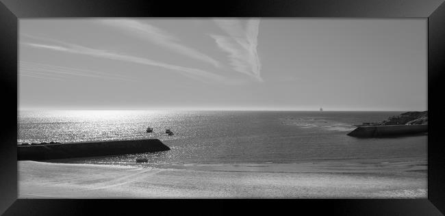 Lazy Days at Cullercoats in mono........... Framed Print by Naylor's Photography