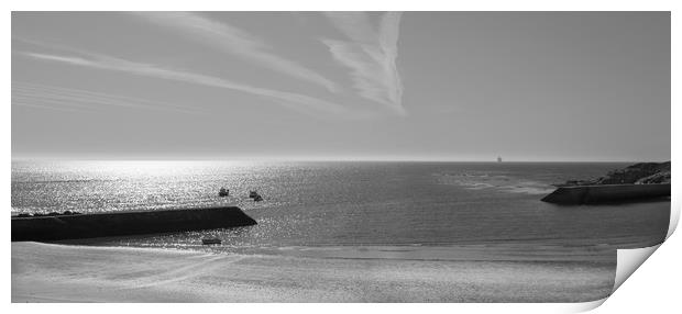 Lazy Days at Cullercoats in mono........... Print by Naylor's Photography