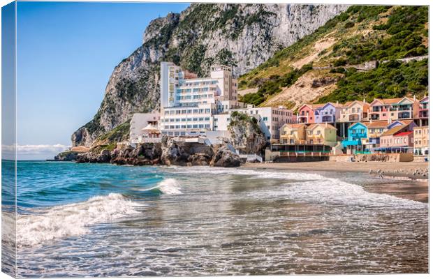 Catalan Bay Gibraltar Canvas Print by Wight Landscapes