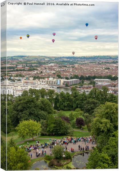 Balloons over Bristol Canvas Print by Paul Hennell