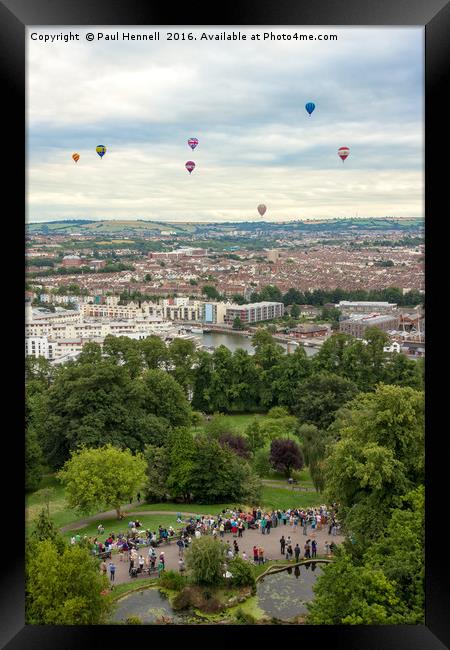 Balloons over Bristol Framed Print by Paul Hennell