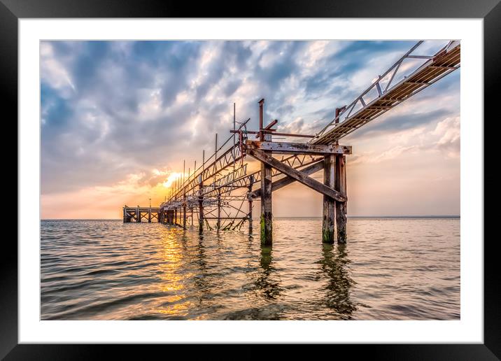 Totland Pier Sunset 4 Framed Mounted Print by Wight Landscapes