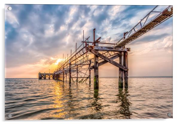 Totland Pier Sunset 4 Acrylic by Wight Landscapes