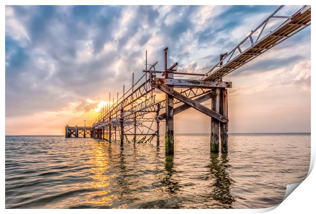 Totland Pier Sunset 4 Print by Wight Landscapes