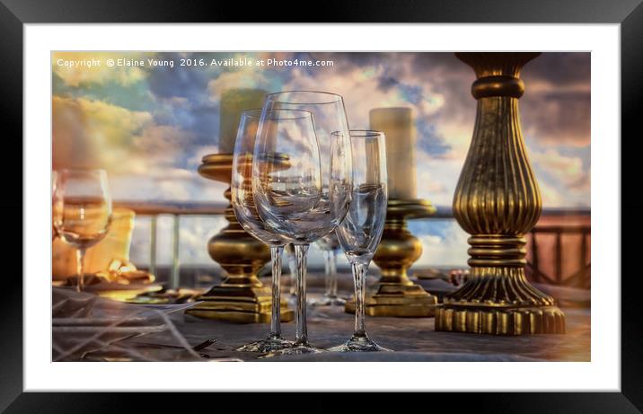 Table Set for Romantic Meal Framed Mounted Print by Elaine Young