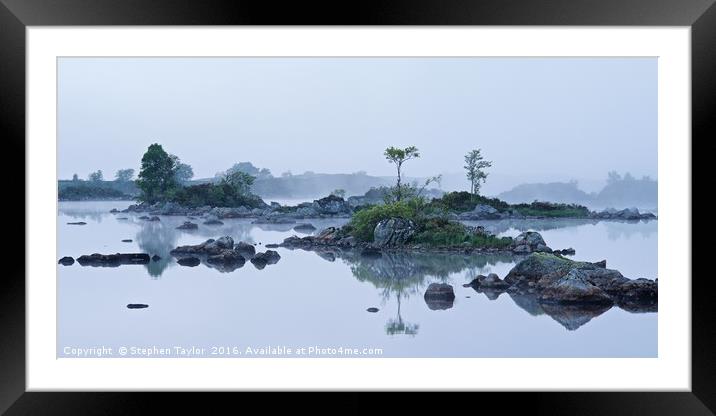 Morning Mist on lochan n h-Ahclaise Framed Mounted Print by Stephen Taylor