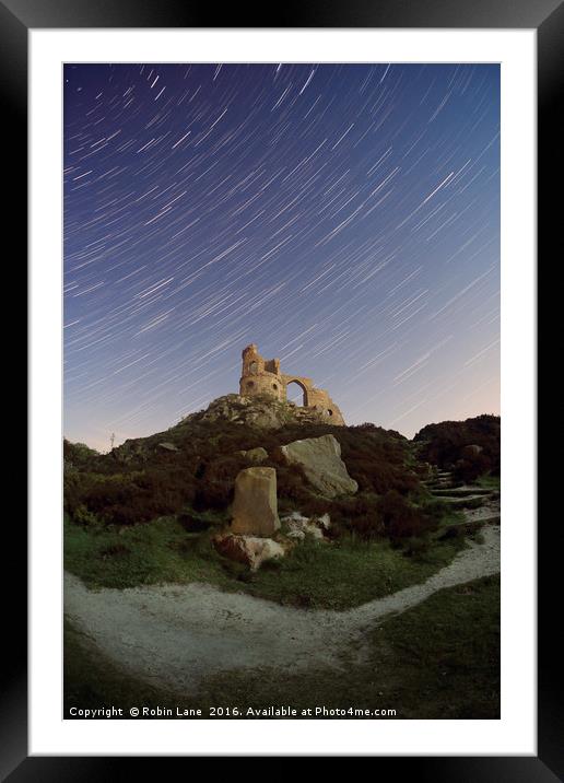 Mow Cop Hill star Trails Framed Mounted Print by Robin Lane