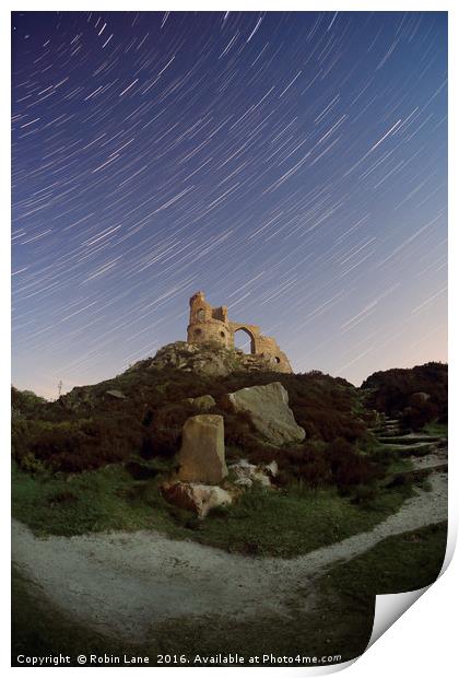 Mow Cop Hill star Trails Print by Robin Lane