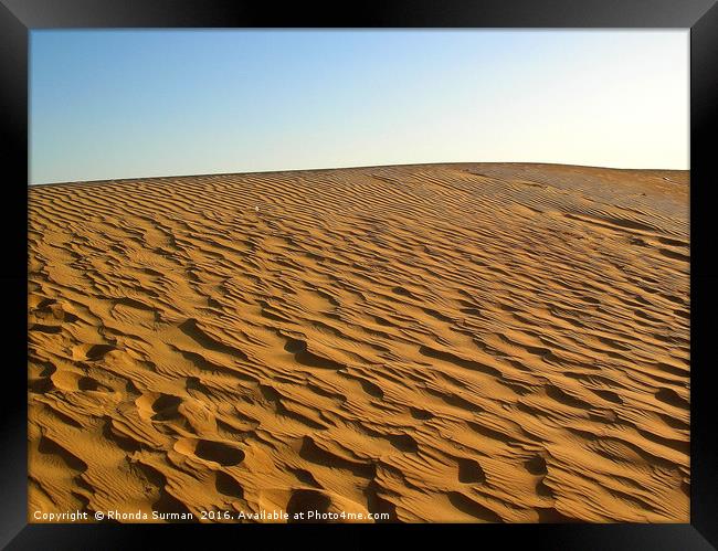 Deserted Arabian Desert Framed Print by Rhonda Surman