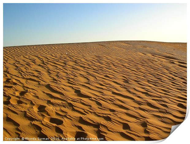 Deserted Arabian Desert Print by Rhonda Surman