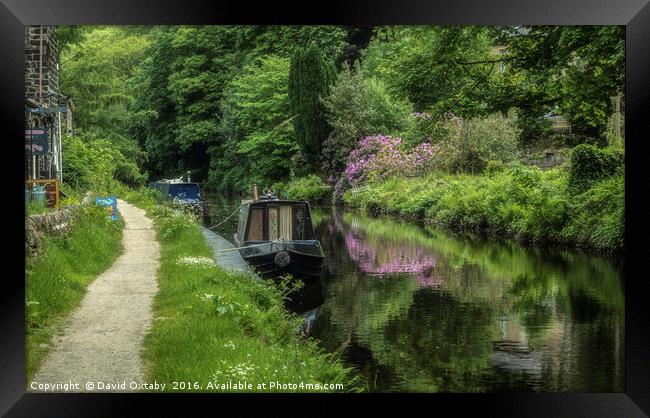 Canal boat at Mytholmroyd Framed Print by David Oxtaby  ARPS