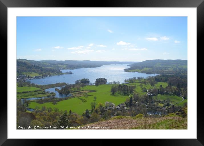 views of Ambleside and Windermere from Lily Tarn Framed Mounted Print by Zachary Bloom