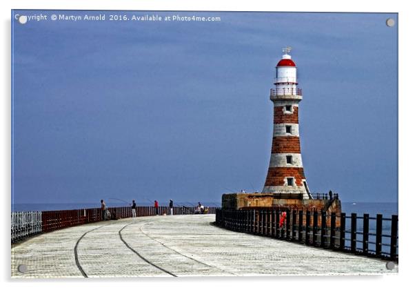 ROKER PIER AND ROKER LIGHTHOUSE SUNDERLAND Acrylic by Martyn Arnold
