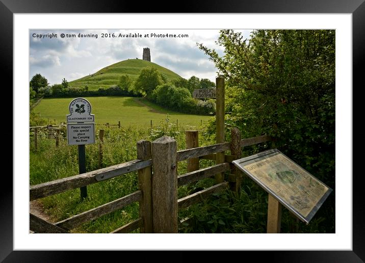 Glastonbury Tor Framed Mounted Print by tom downing