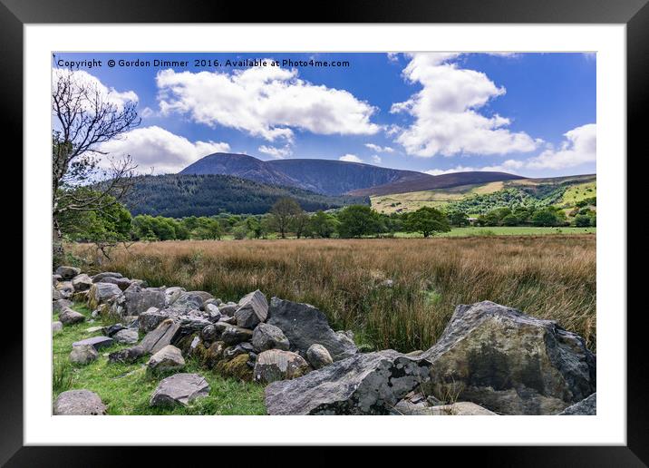 Welsh Mountains and Fields Framed Mounted Print by Gordon Dimmer