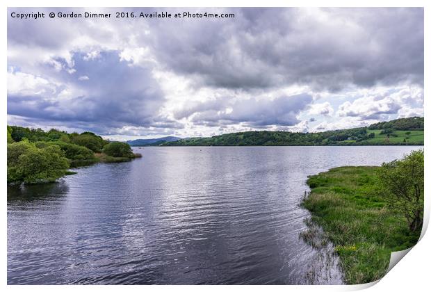 Rain Clouds Over Lake Bala Print by Gordon Dimmer