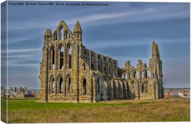 Whitby abbey Canvas Print by Alan Tunnicliffe