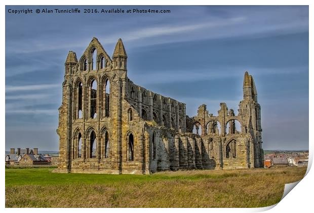 Whitby abbey Print by Alan Tunnicliffe