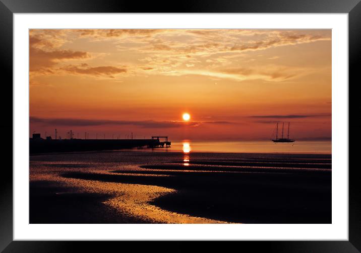Eos Troon sunset Framed Mounted Print by jane dickie