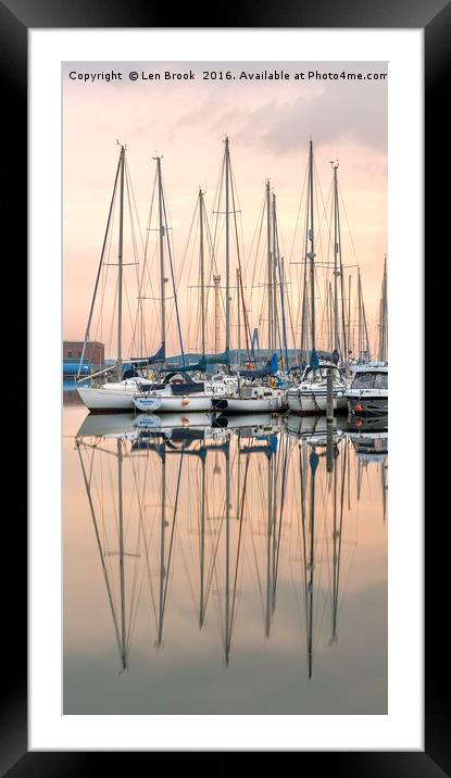 Evening at Shoreham Yacht Club Framed Mounted Print by Len Brook