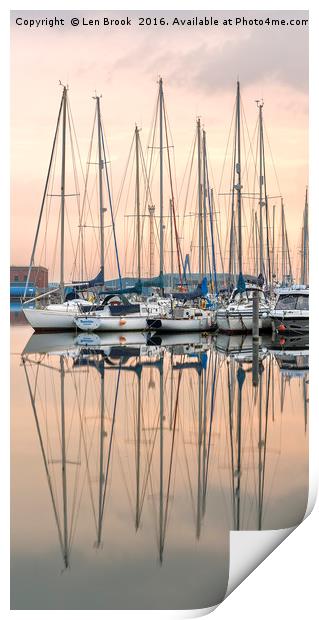 Evening at Shoreham Yacht Club Print by Len Brook