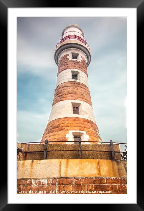 Iconic Roker Lighthouse Framed Mounted Print by andrew blakey