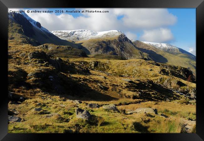 SNOW DUSTING Framed Print by andrew saxton