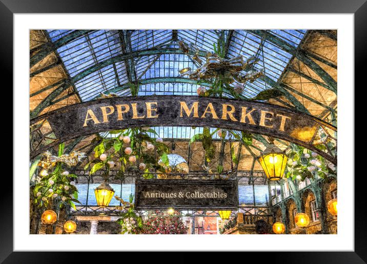 The Apple Market Covent Garden London Art Framed Mounted Print by David Pyatt